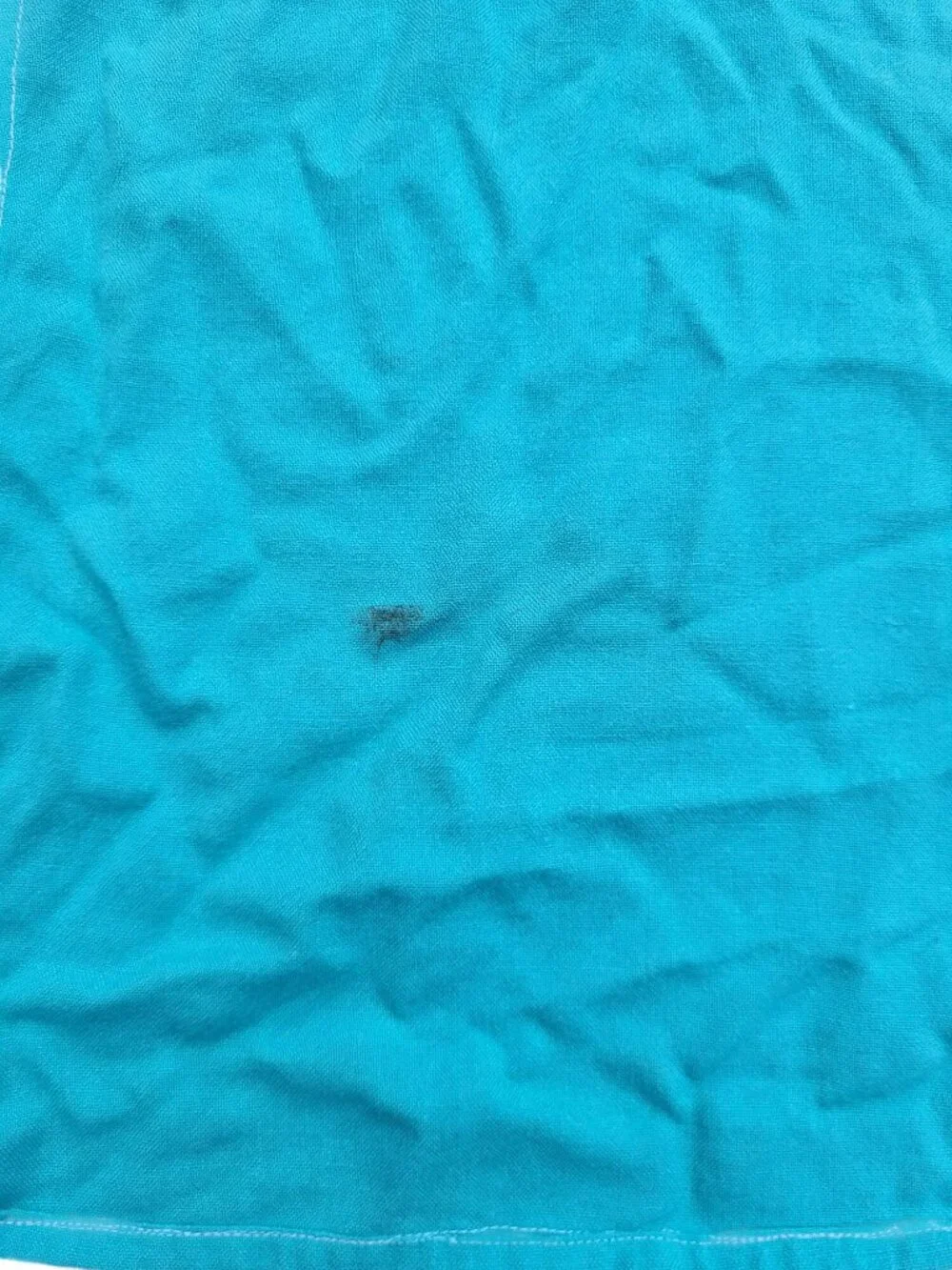 Vintage Aqua Blue Lace-Trimmed Fabric Throw Blanket With Delicate White Accents